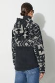 Спортивна кофта Columbia Winter Pass колір чорний з капюшоном візерунок 2013293-466