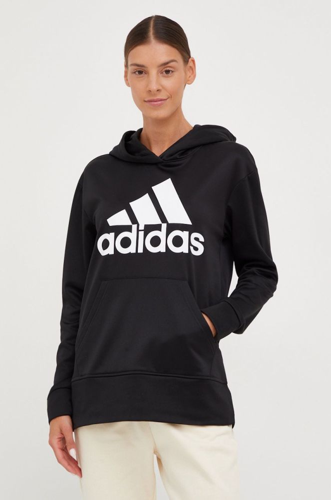 Тренувальна кофта adidas Performance Big Logo жіноча колір чорний з принтом