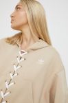 Кофта adidas Originals Always Original жіноча колір бежевий з капюшоном однотонна