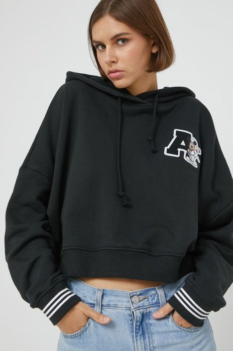 Бавовняна кофта adidas Originals жіноча колір чорний з аплікацією (2659532)