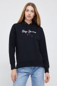 Бавовняна кофта Pepe Jeans жіноча колір чорний з аплікацією (2623951)