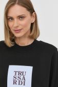 Бавовняна кофта Trussardi жіноча колір чорний з принтом (2503421)