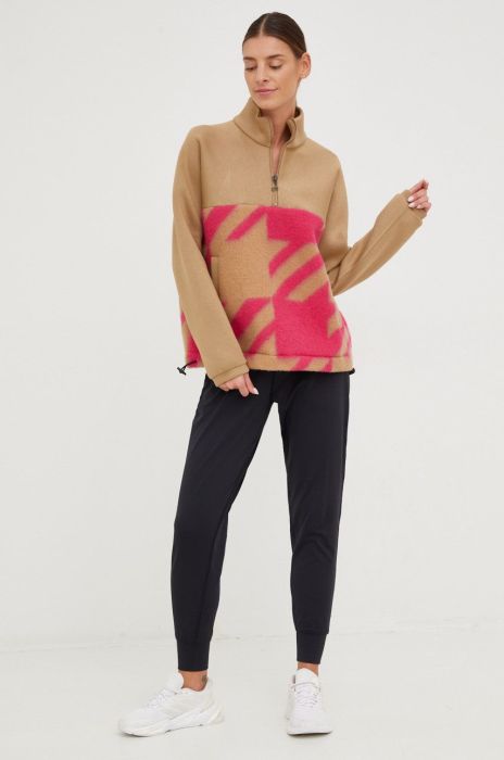 Кофта з вовною Deha жіноча колір коричневий візерунок