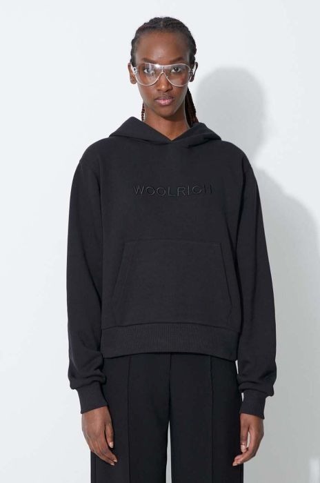 Кофта Woolrich жіноча колір рожевий з капюшоном з аплікацією CFWWSW0087FRUT3164-4018