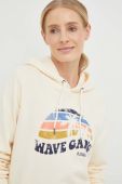 Кофта Rip Curl жіноча колір бежевий з капюшоном з принтом