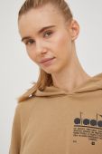 Бавовняна кофта Diadora жіноча колір бежевий з принтом