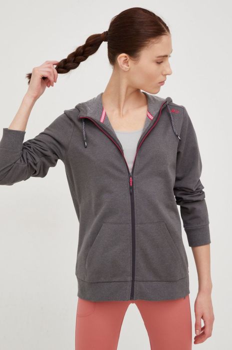 Кофта CMP жіноча колір сірий з капюшоном однотонна