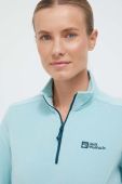 Спортивна кофта Jack Wolfskin Taunus колір бірюзовий однотонна (3479561)