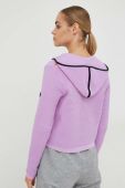 Спортивна кофта Newland Eda жіноча колір фіолетовий з капюшоном з принтом