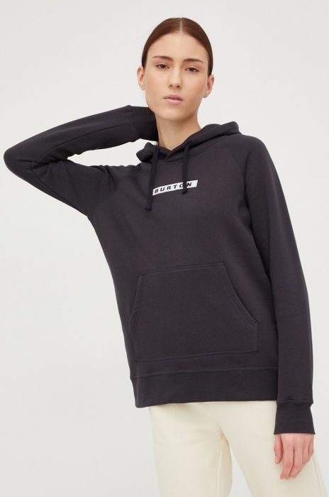 Кофта Burton жіноча колір чорний з капюшоном з аплікацією (2765092)