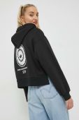 Кофта Sixth June жіноча колір чорний з капюшоном з принтом