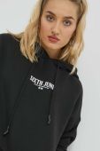 Кофта Sixth June жіноча колір чорний з капюшоном з принтом
