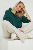 Кофта Sixth June жіноча колір зелений з капюшоном однотонна