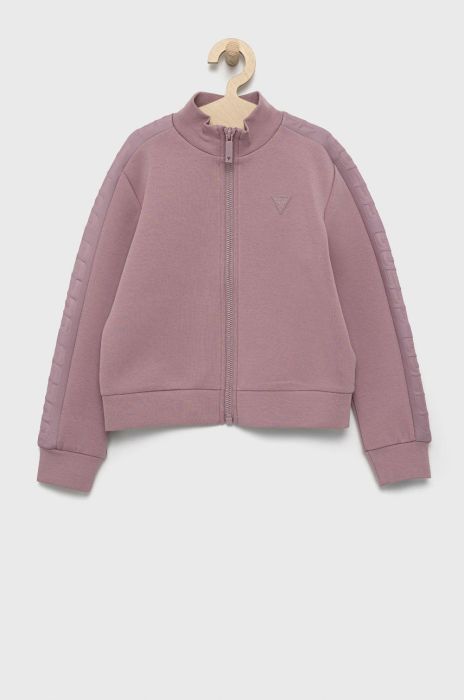 Дитяча кофта Guess колір фіолетовий однотонна