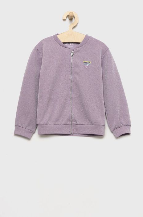 Дитяча кофта Guess колір фіолетовий з аплікацією (3005641)