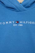 Дитяча кофта Tommy Hilfiger колір фіолетовий з капюшоном з аплікацією