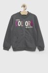 Дитяча бавовняна кофта United Colors of Benetton колір сірий з принтом (2522386)