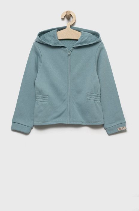 Дитяча бавовняна кофта United Colors of Benetton однотонна колір блакитний (2630066)