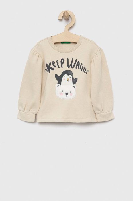 Дитяча кофта United Colors of Benetton колір бежевий з аплікацією (2800922)