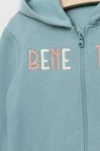 Дитяча кофта United Colors of Benetton з капюшоном з аплікацією колір блакитний (2823760)