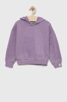 Дитяча кофта United Colors of Benetton колір фіолетовий з капюшоном меланж