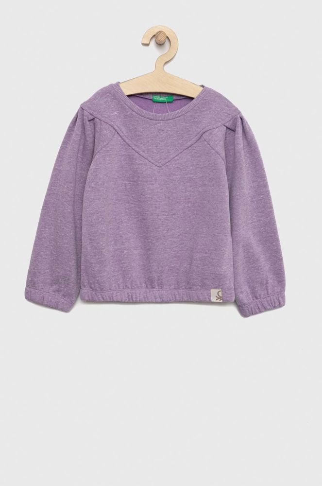 Дитяча кофта United Colors of Benetton колір фіолетовий однотонна (2816904)