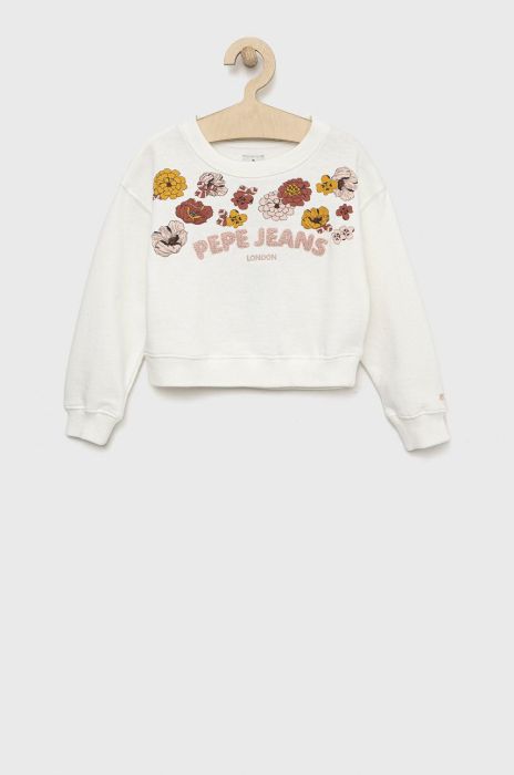 Дитяча кофта Pepe Jeans Eleanor колір бежевий з принтом