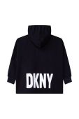 Дитяча кофта Dkny колір чорний з капюшоном з принтом (2770278)