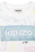 Дитяча бавовняна кофта Kenzo Kids колір білий візерунок (2549106)