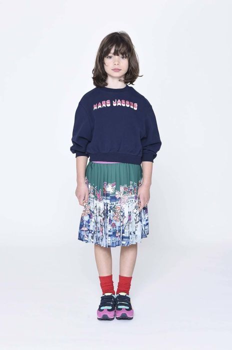 Дитяча бавовняна кофта Marc Jacobs колір синій з принтом (2611828)
