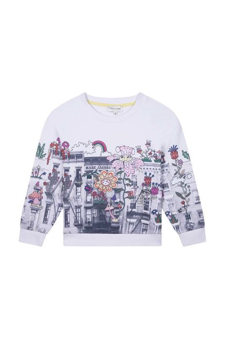 Дитяча бавовняна кофта Marc Jacobs колір білий візерунок (2616424)