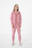 Дитяча кофта 4F колір рожевий з капюшоном однотонна