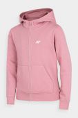 Дитяча кофта 4F колір рожевий з капюшоном однотонна