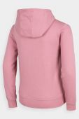 Дитяча кофта 4F колір рожевий з капюшоном однотонна