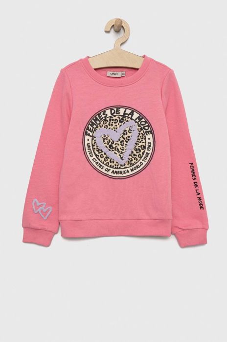 Дитяча кофта Kids Only колір рожевий з принтом