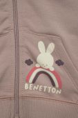 Кофта для немовлят United Colors of Benetton колір рожевий з капюшоном з принтом (2807775)