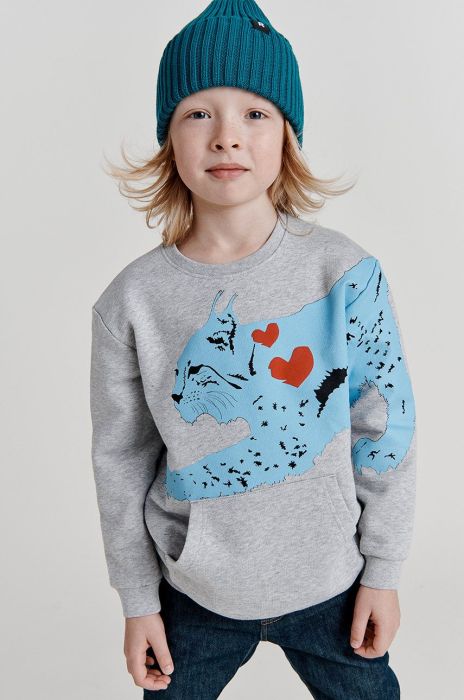 Дитяча кофта Reima колір сірий з принтом