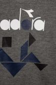 Дитяча кофта Diadora колір сірий з капюшоном з принтом
