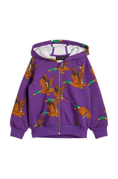 Дитяча бавовняна кофта Mini Rodini колір фіолетовий візерунок