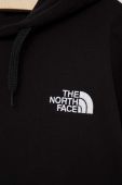 Дитяча бавовняна кофта The North Face колір чорний з капюшоном однотонна