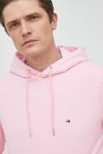 Кофта Tommy Hilfiger чоловіча колір рожевий з капюшоном однотонна