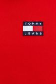 Бавовняна кофта Tommy Jeans чоловіча колір червоний з аплікацією (2464328)