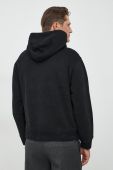 Кофта з домішкою кашеміру Emporio Armani чоловіча колір чорний з капюшоном однотонна