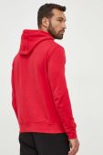 Бавовняна кофта Armani Exchange чоловіча колір червоний з капюшоном з принтом