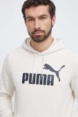 Кофта Puma чоловіча колір білий з капюшоном з принтом