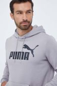 Кофта Puma чоловіча колір сірий з капюшоном з принтом (3448797)