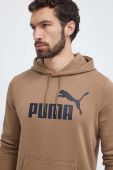 Кофта Puma чоловіча колір коричневий з капюшоном з принтом