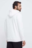Кофта Guess чоловіча колір білий з капюшоном однотонна