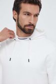 Кофта Guess чоловіча колір білий з капюшоном однотонна