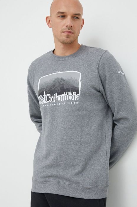 Кофта Columbia чоловіча колір сірий з принтом (2558147)
